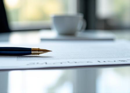 Documentación legal oficial sobre un escritorio moderno